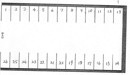 澤田駐車場の駐車配置図