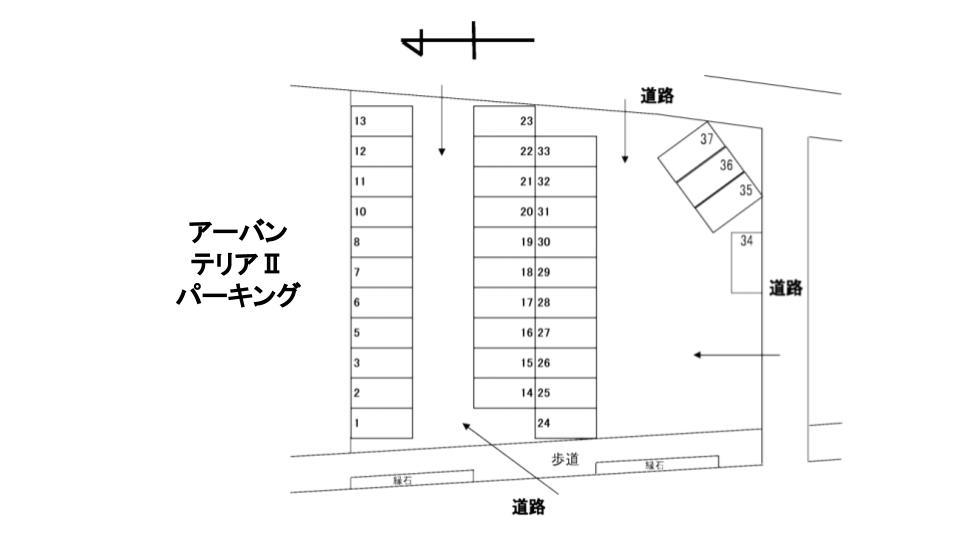アーバンテリアⅡ駐車場の駐車配置図