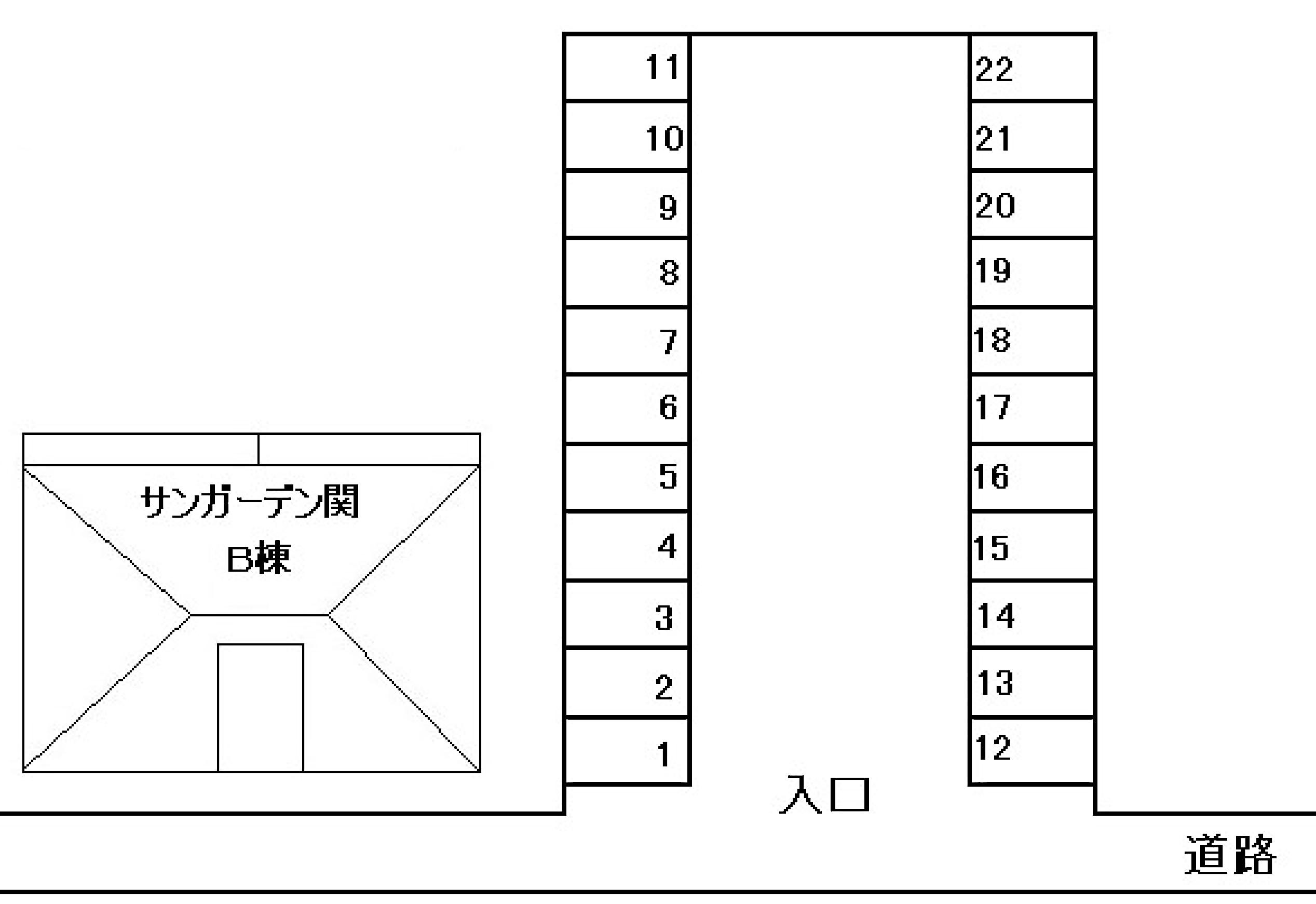 関惣月極駐車場の駐車配置図