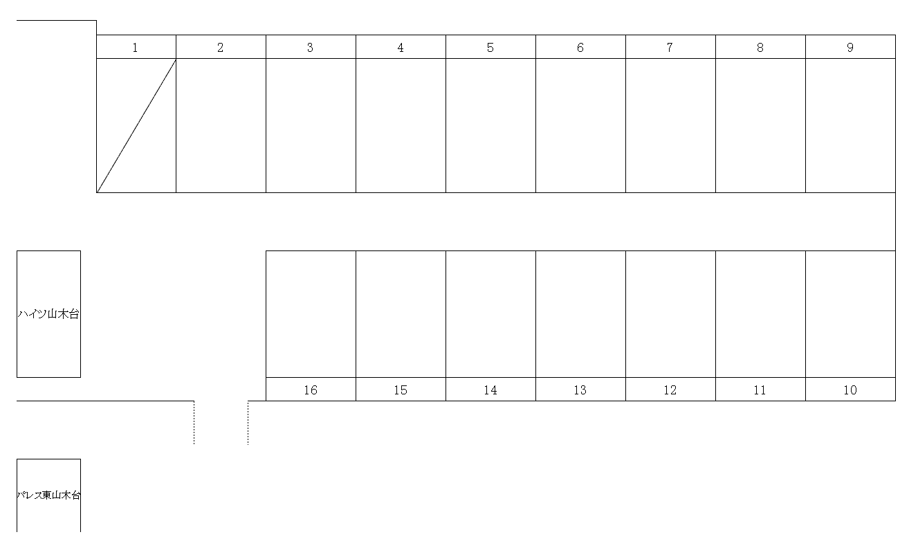 能満駐車場の駐車配置図