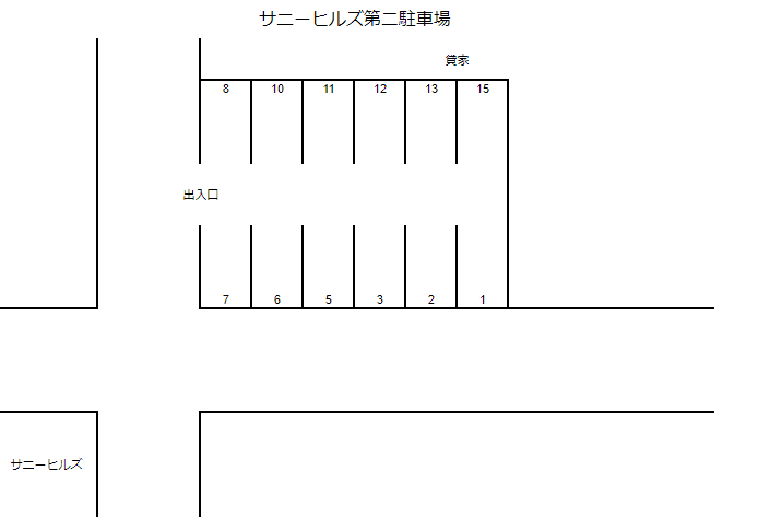 サニーヒルズ第二駐車場の駐車配置図