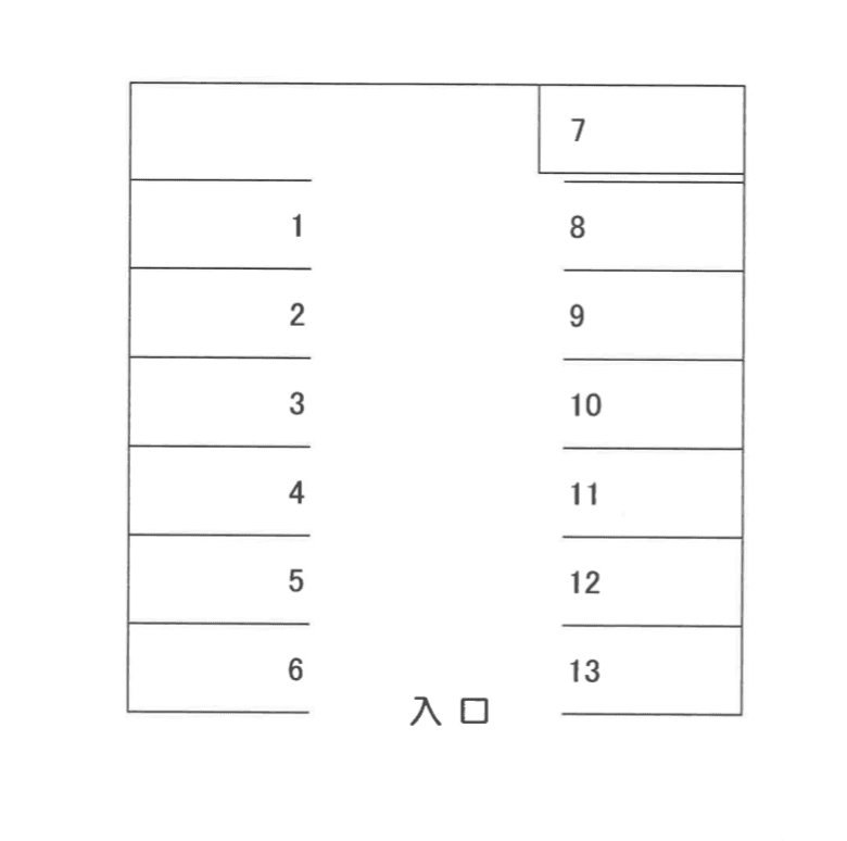 島谷駐車場の駐車配置図