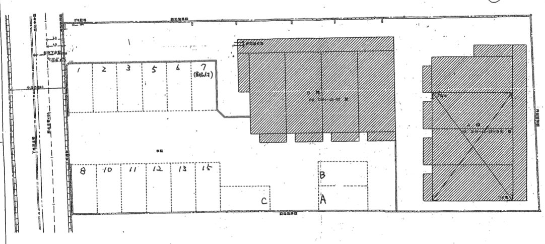 メモリープレイスA&Kの駐車配置図