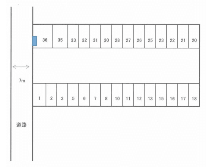 吉田モータープールの駐車配置図