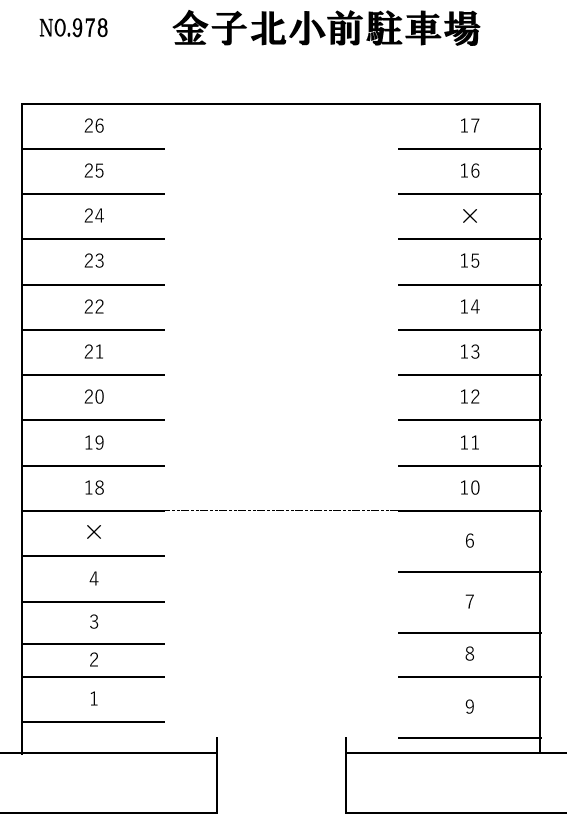 金子北小駐車場の駐車配置図
