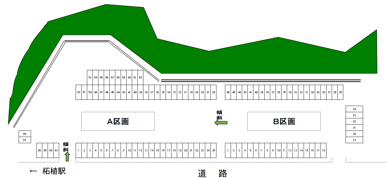 トウペ駐車場の駐車配置図