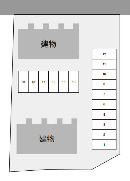 Reveur A・B別駐車場の駐車配置図