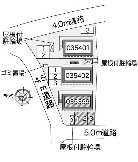 ラピスA(35399)の駐車配置図