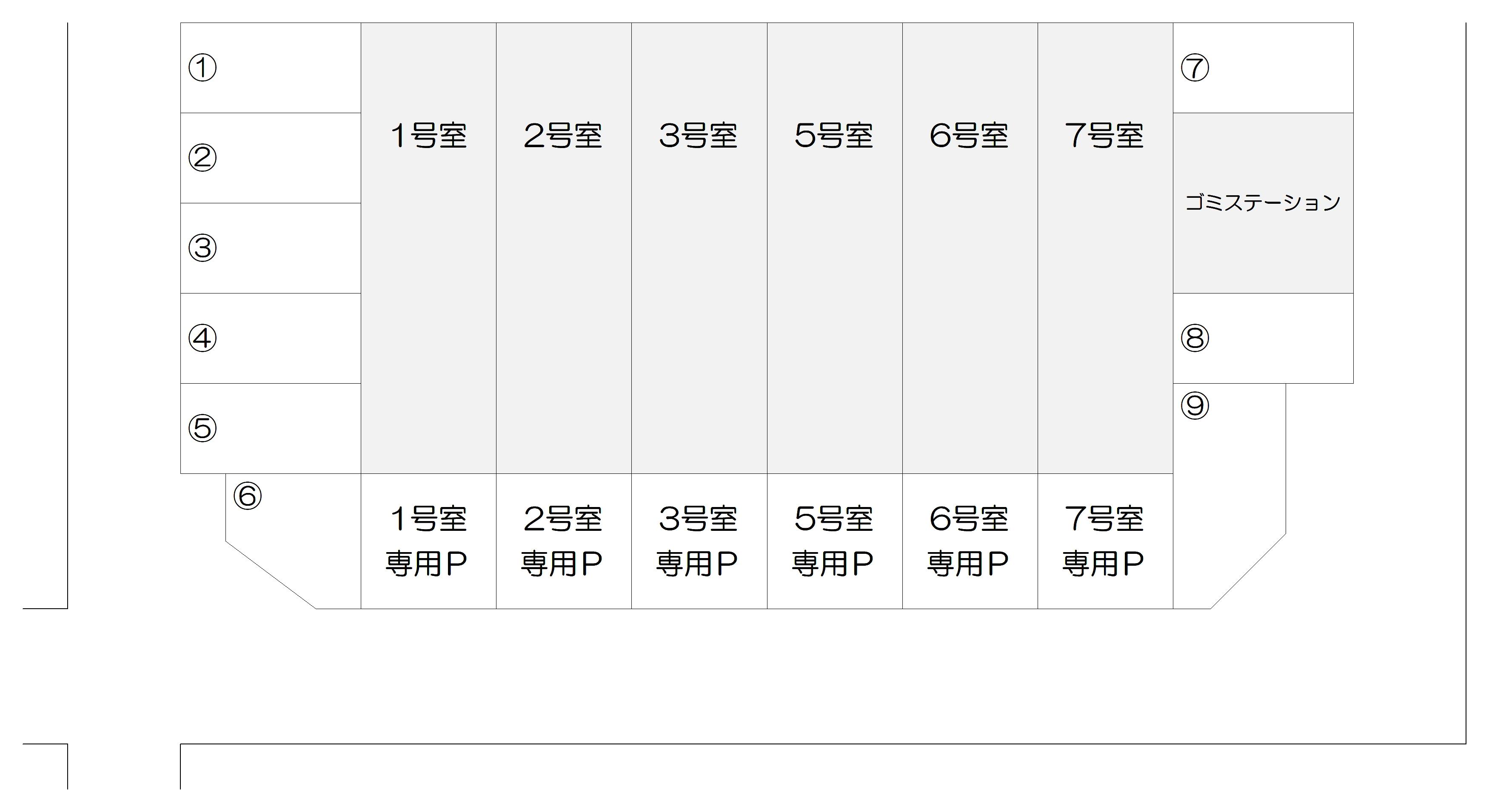コーポ真砂駐車場の駐車配置図