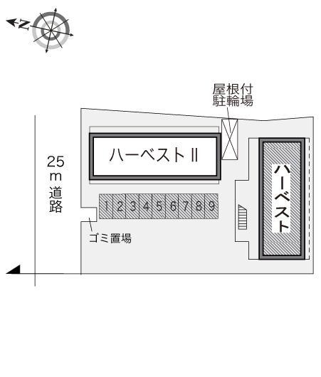 ハーベスト(15195)の駐車配置図