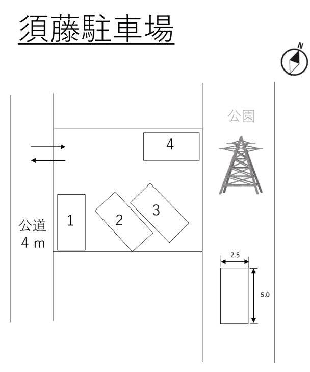 須藤駐車場の駐車配置図