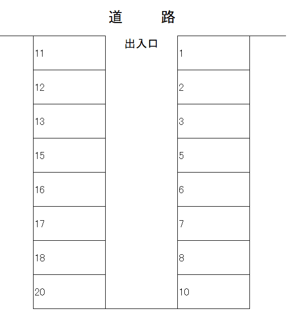 中野久木6430653駐車場の駐車配置図
