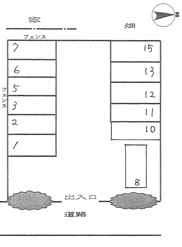 西台パーキングの駐車配置図