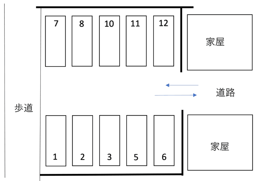 堀江駐車場の駐車配置図