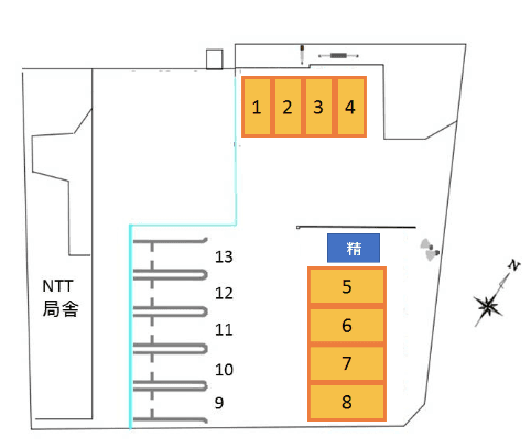 新町駐車場の駐車配置図