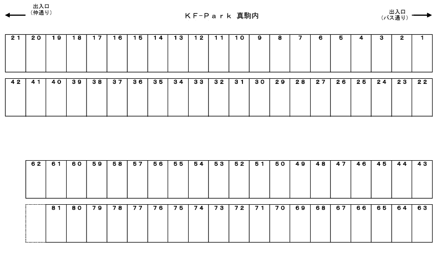 KF-Park真駒内の駐車配置図