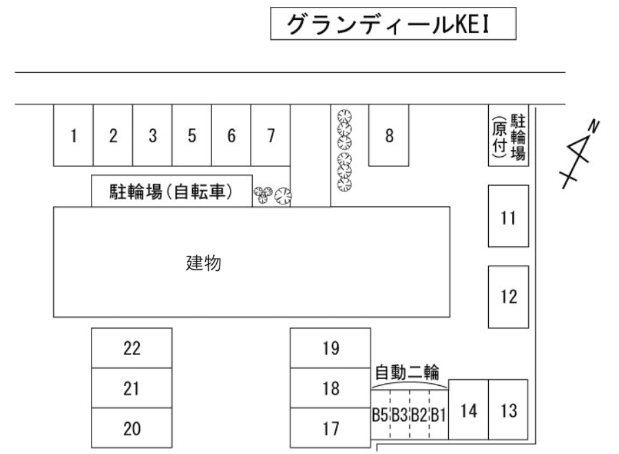 グランディールKEIの駐車配置図