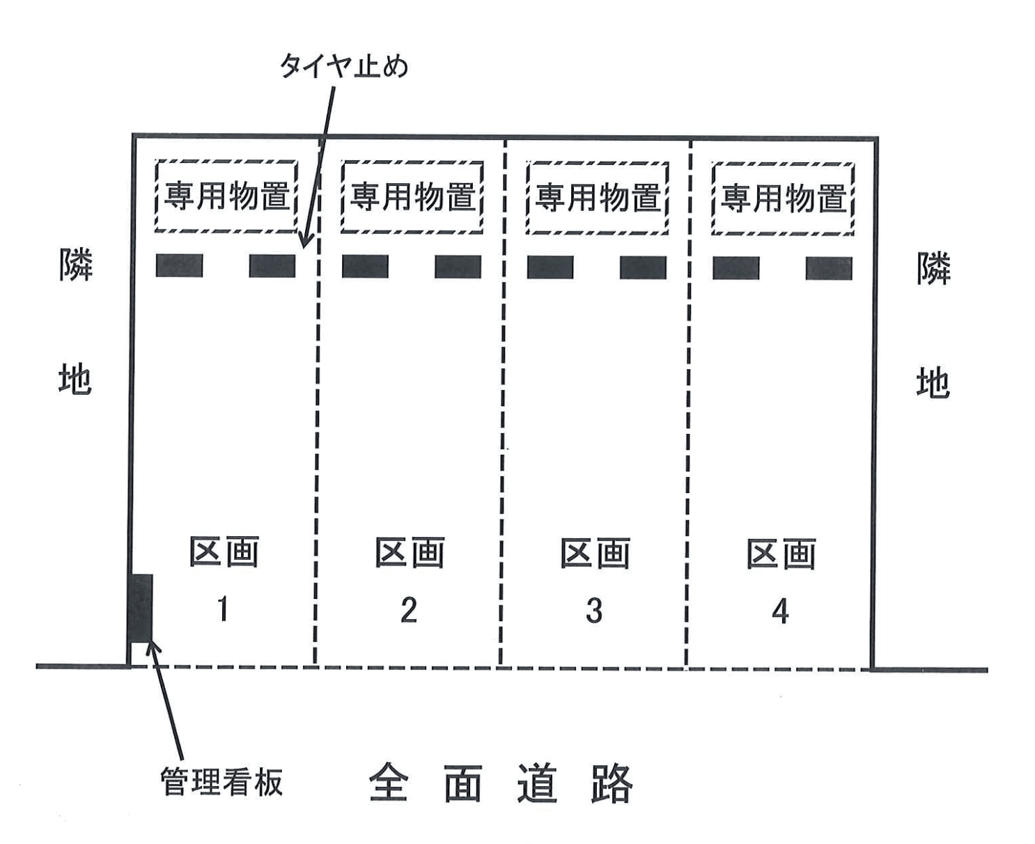 小山ヶ丘5丁目パーキングの駐車配置図