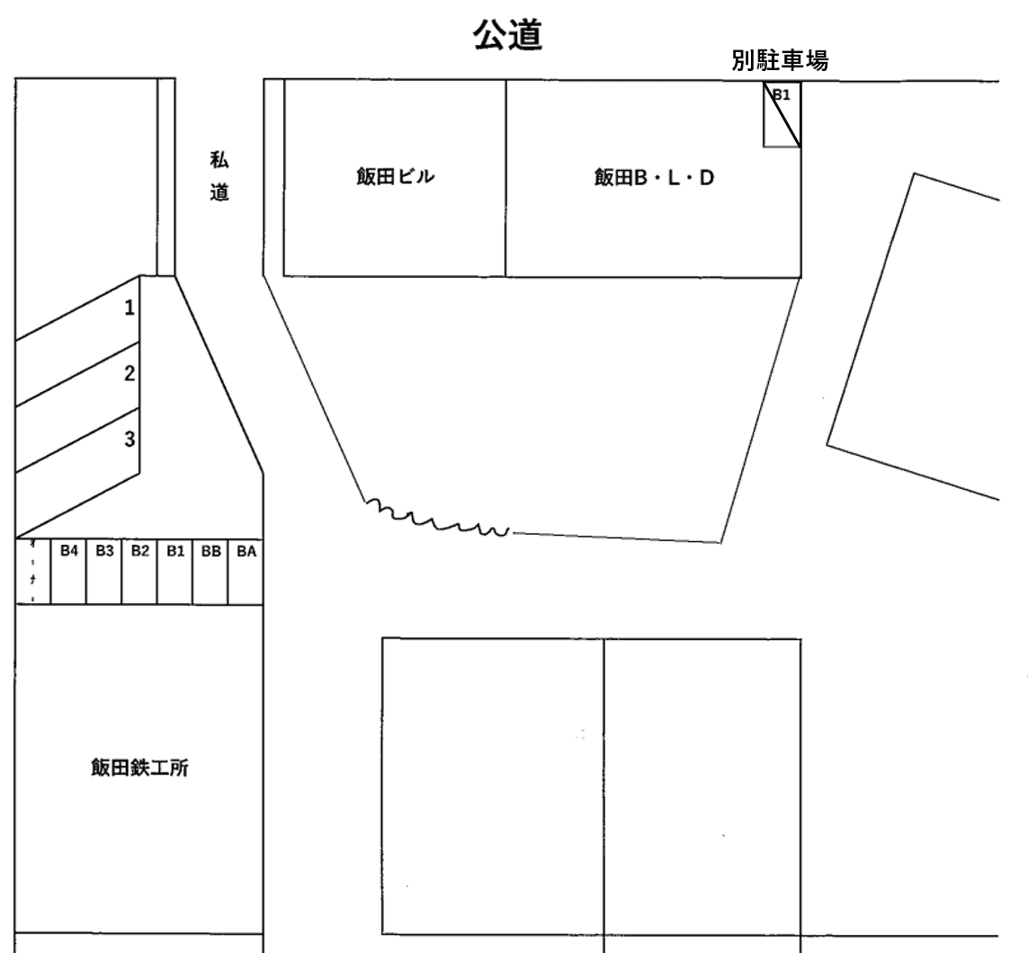市沢町334-21の駐車配置図