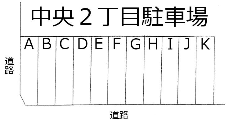 中央2丁目駐車場の駐車配置図