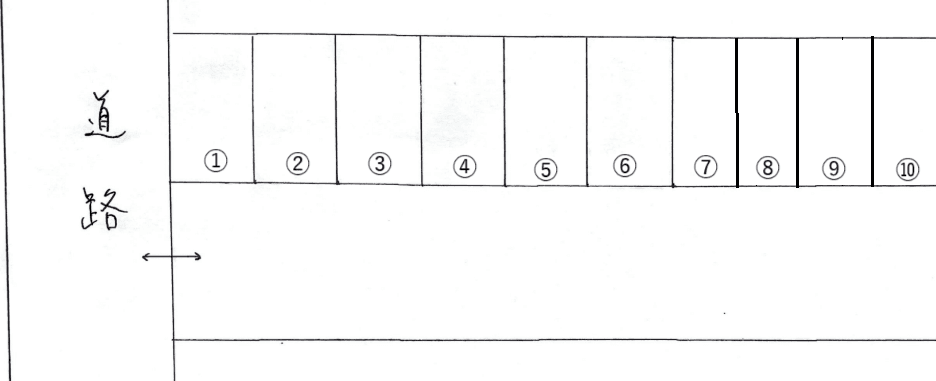 共栄町9丁目5番22駐車場の駐車配置図