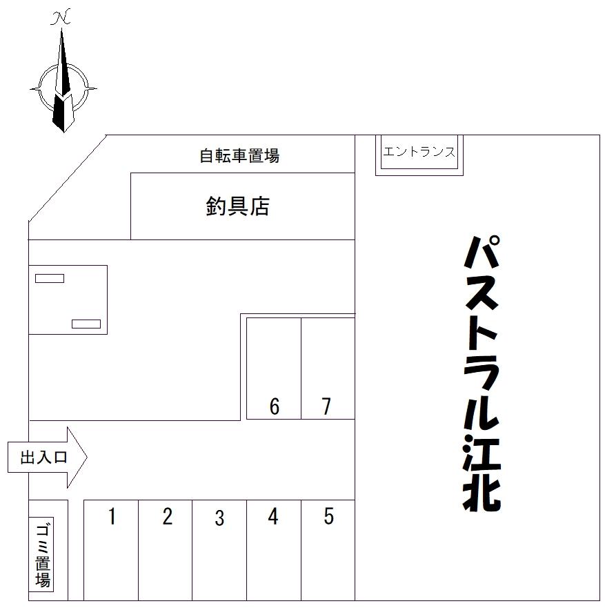 ■パストラル江北駐車場の駐車配置図