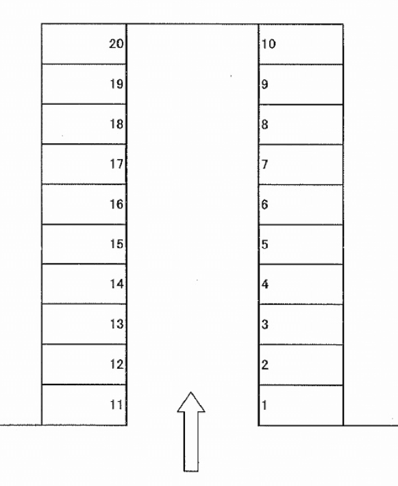 パーク梶川町の駐車配置図