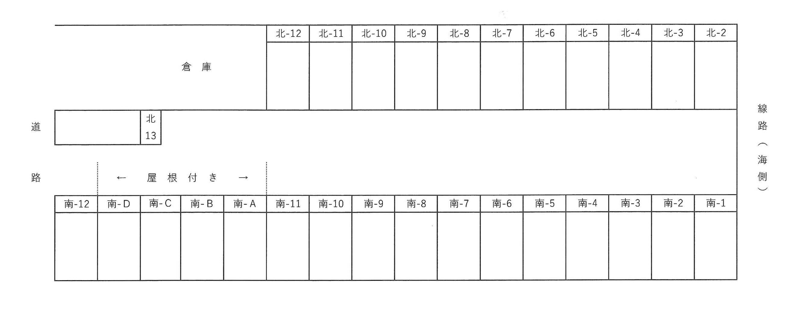 由比西倉澤ボンズ駐車場の駐車配置図