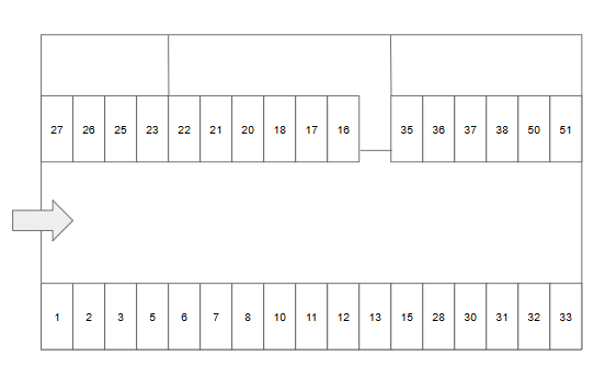 高松方駐車場の駐車配置図