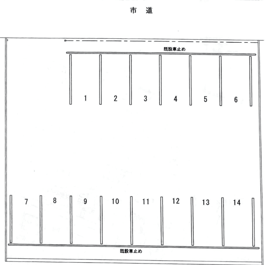 玉地パーキングの駐車配置図