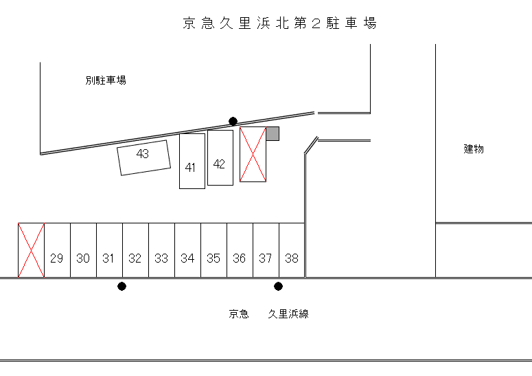 京急久里浜北第2の駐車配置図