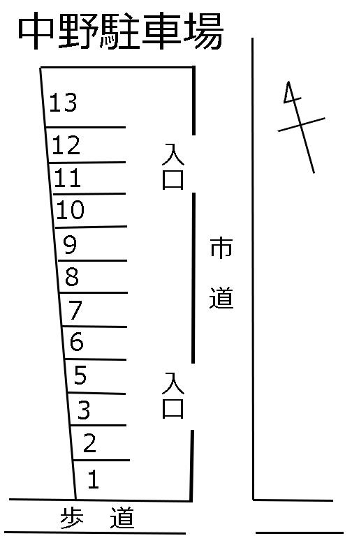 中野駐車場の駐車配置図
