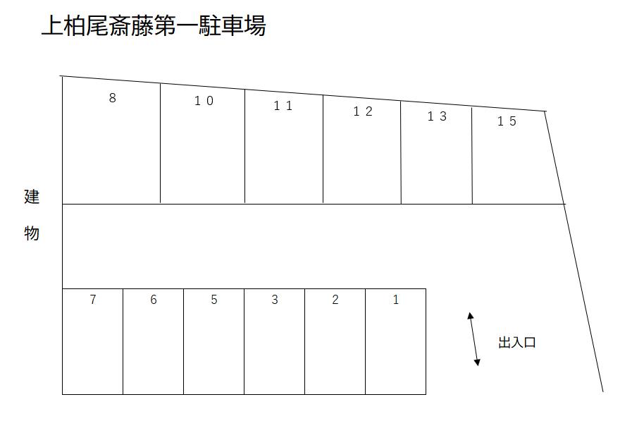上柏尾斎藤第1駐車場の駐車配置図