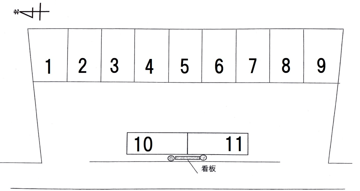新島町823・824-1駐車場の駐車配置図