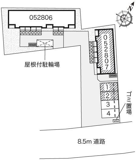 川原2(52807)の駐車配置図
