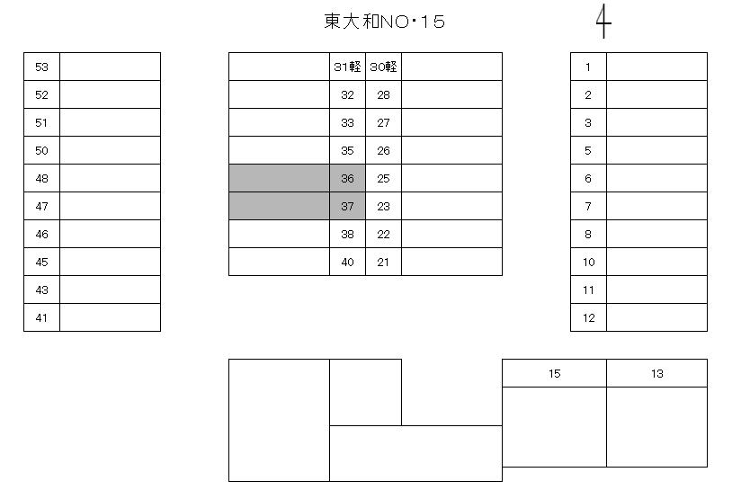 JA東大和-15の駐車配置図