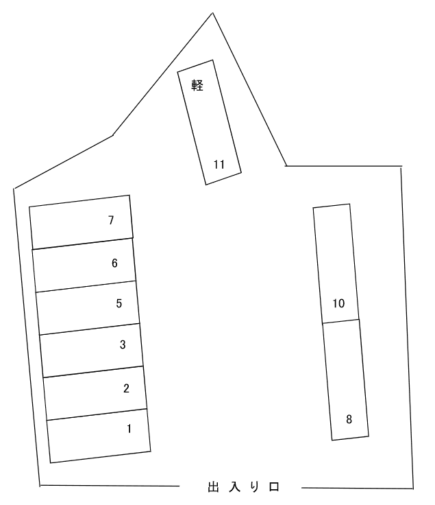 東下関(黒田)駐車場の駐車配置図