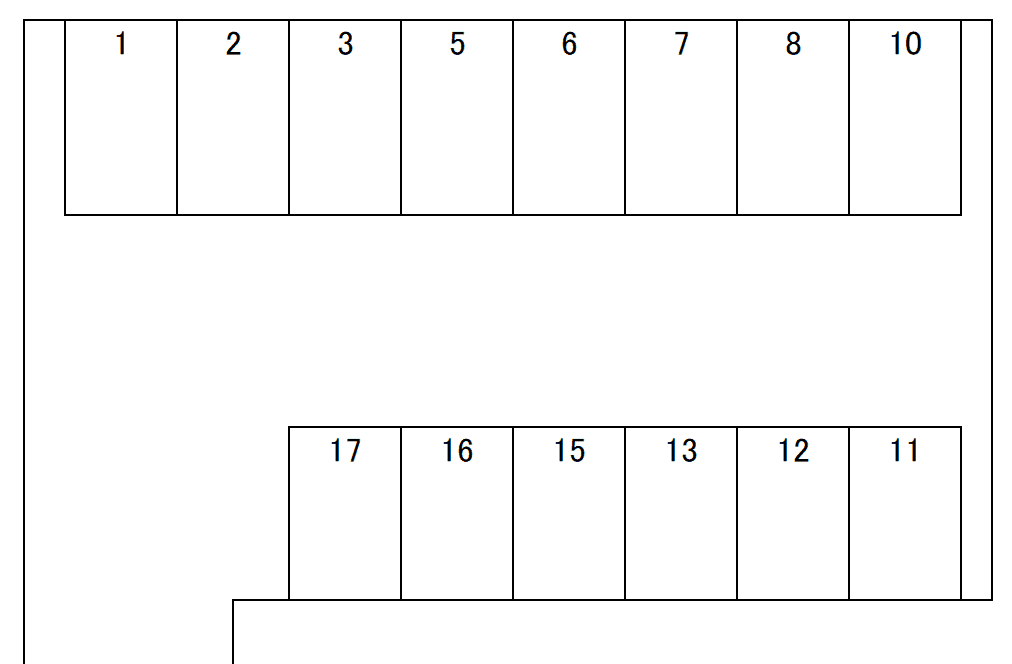 神野町福留駐車場の駐車配置図
