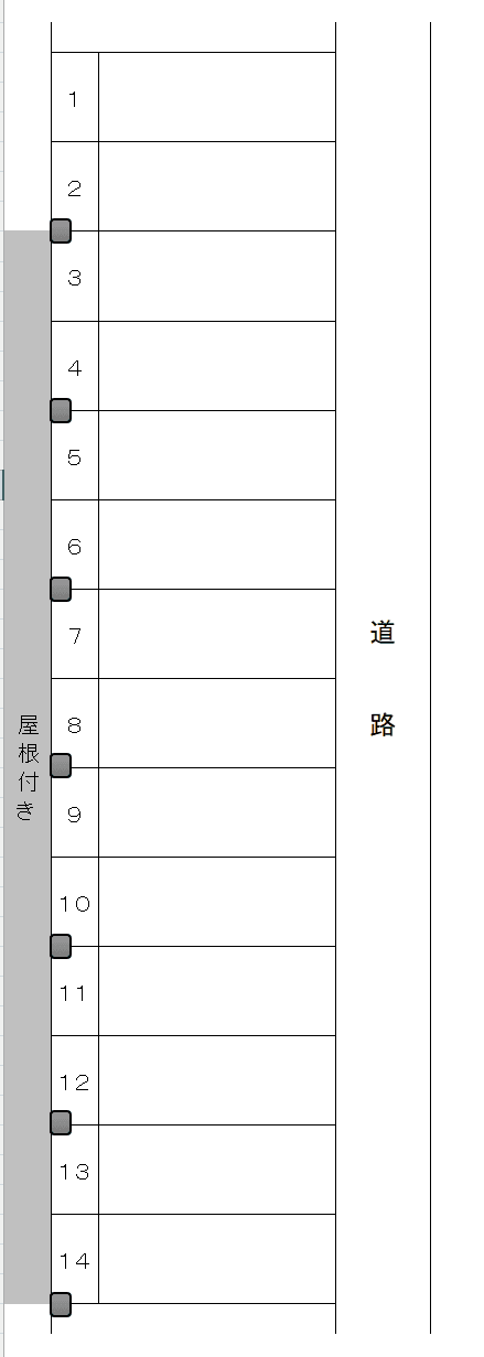 眞壁駐車場の駐車配置図