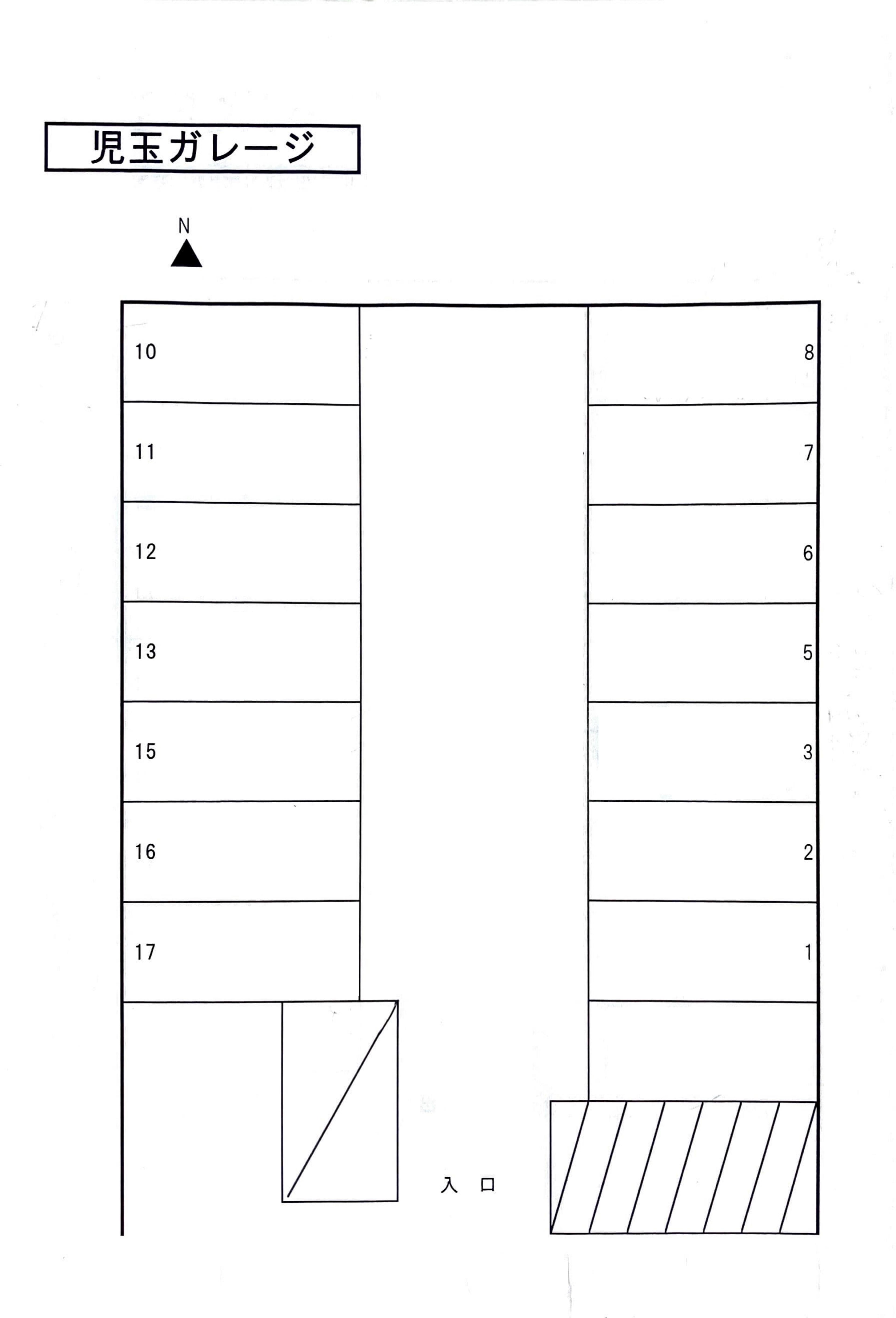 児玉ガレージの駐車配置図