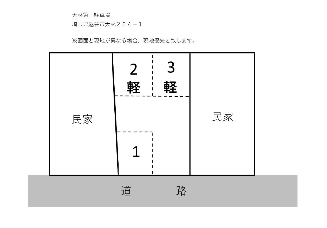 大林第一駐車場の駐車配置図