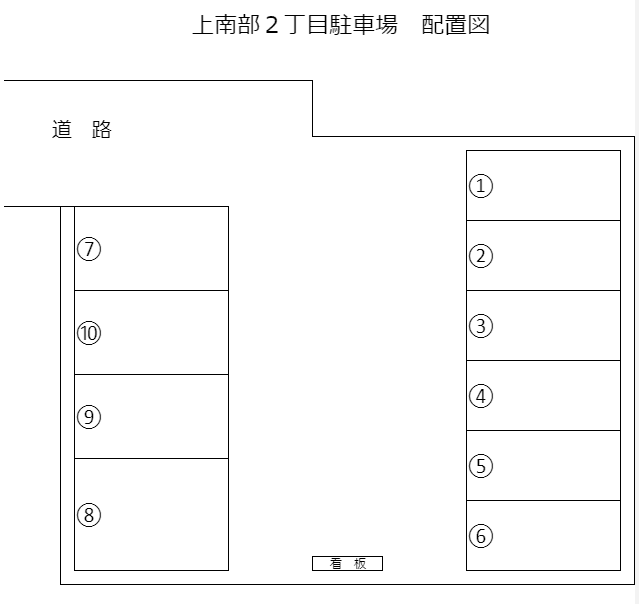 上南部2丁目駐車場の駐車配置図