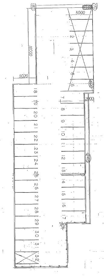 井上町5丁目月極駐車場の駐車配置図
