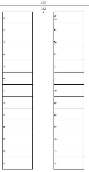 森団地 市原駐車場の駐車配置図