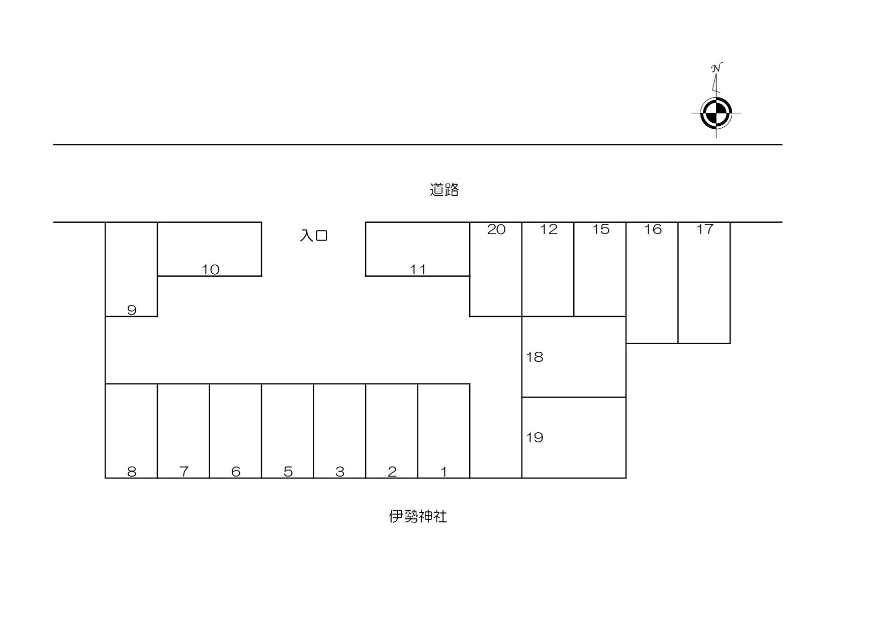 番町・中村駐車場の駐車配置図