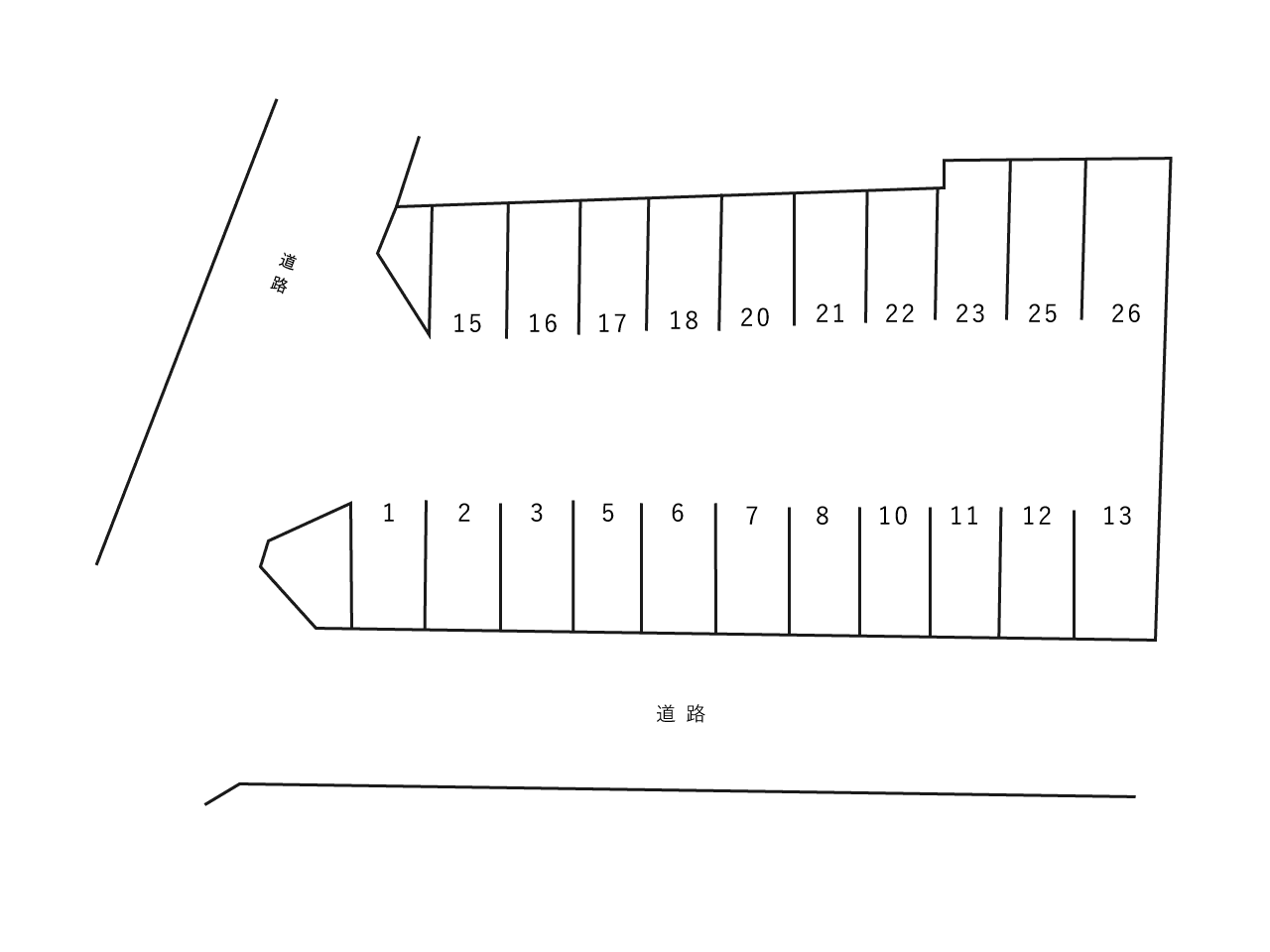 アップルパーキング106の駐車配置図