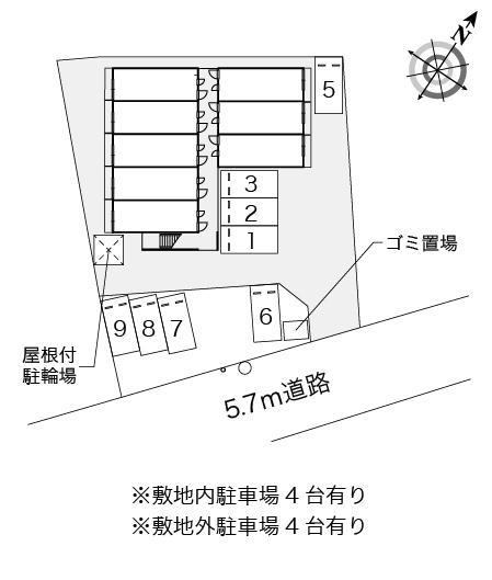 新生(27795) 敷地外駐車場の駐車配置図