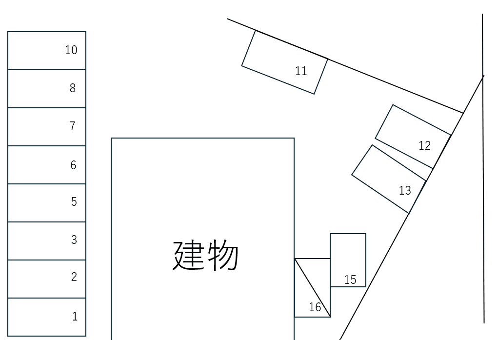 共和町3丁目11番地2駐車場の駐車配置図
