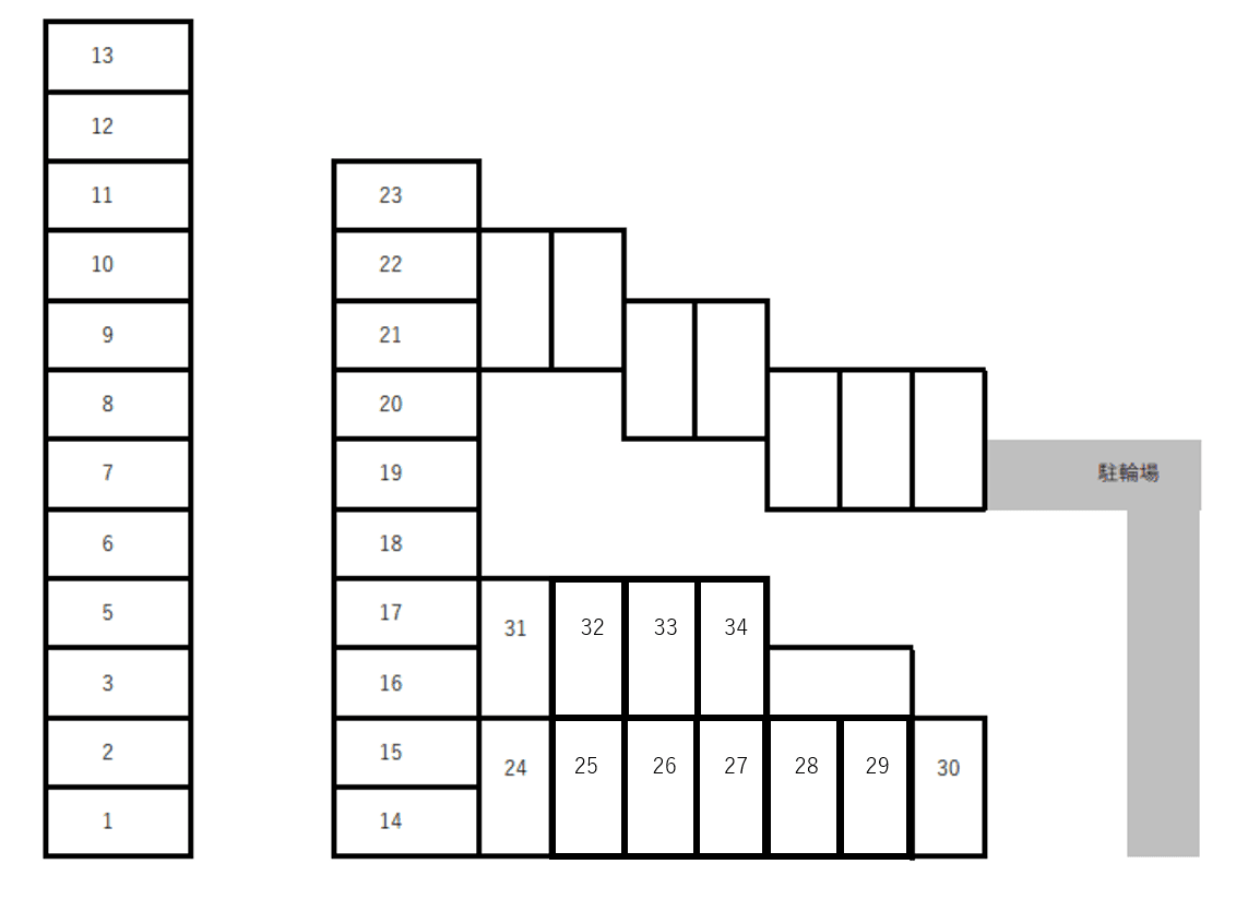 伏屋2丁目パーキングの駐車配置図