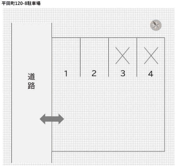 平田町120-8駐車場の駐車配置図